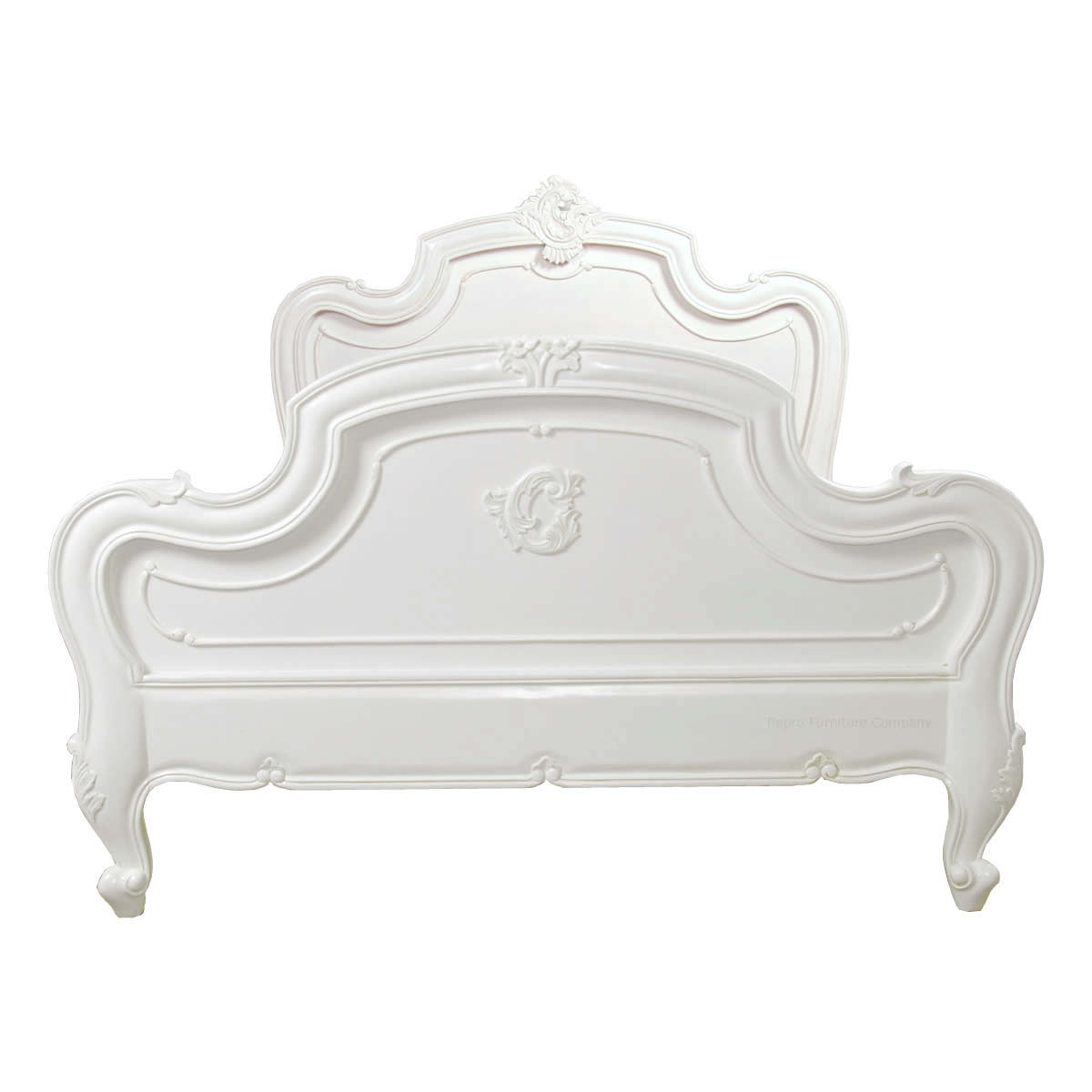 Carved Louis French White Bed Carved Louis White Bed