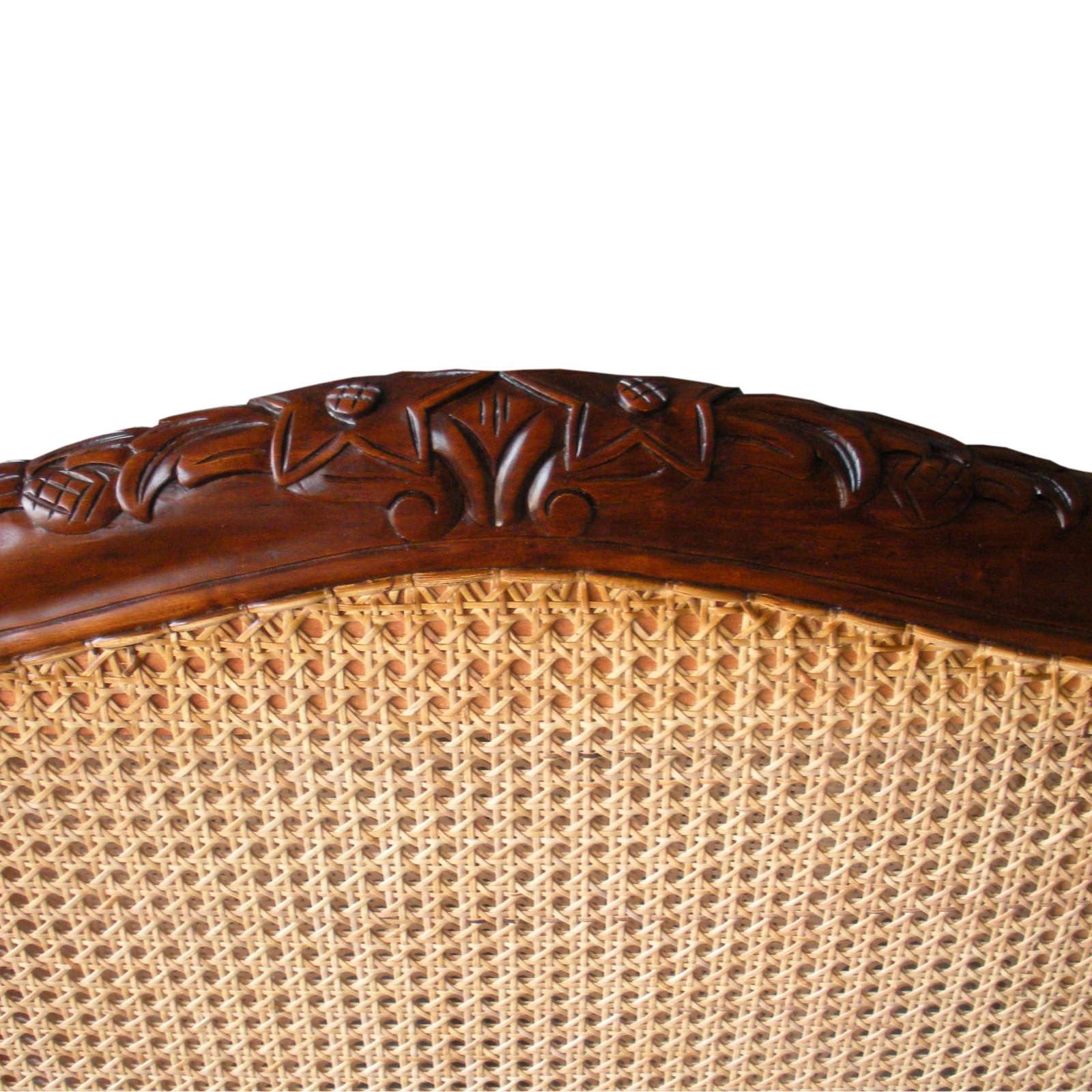 French Louis Mahogany Rattan Bed French Louis Mahogany Rattan Bed - Image 4