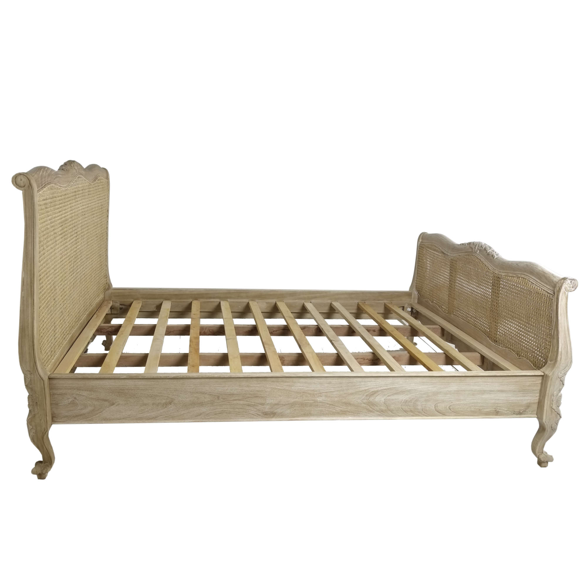 French Weathered Rattan Double Bed French Weathered Rattan Bed Super King Size - Image 3