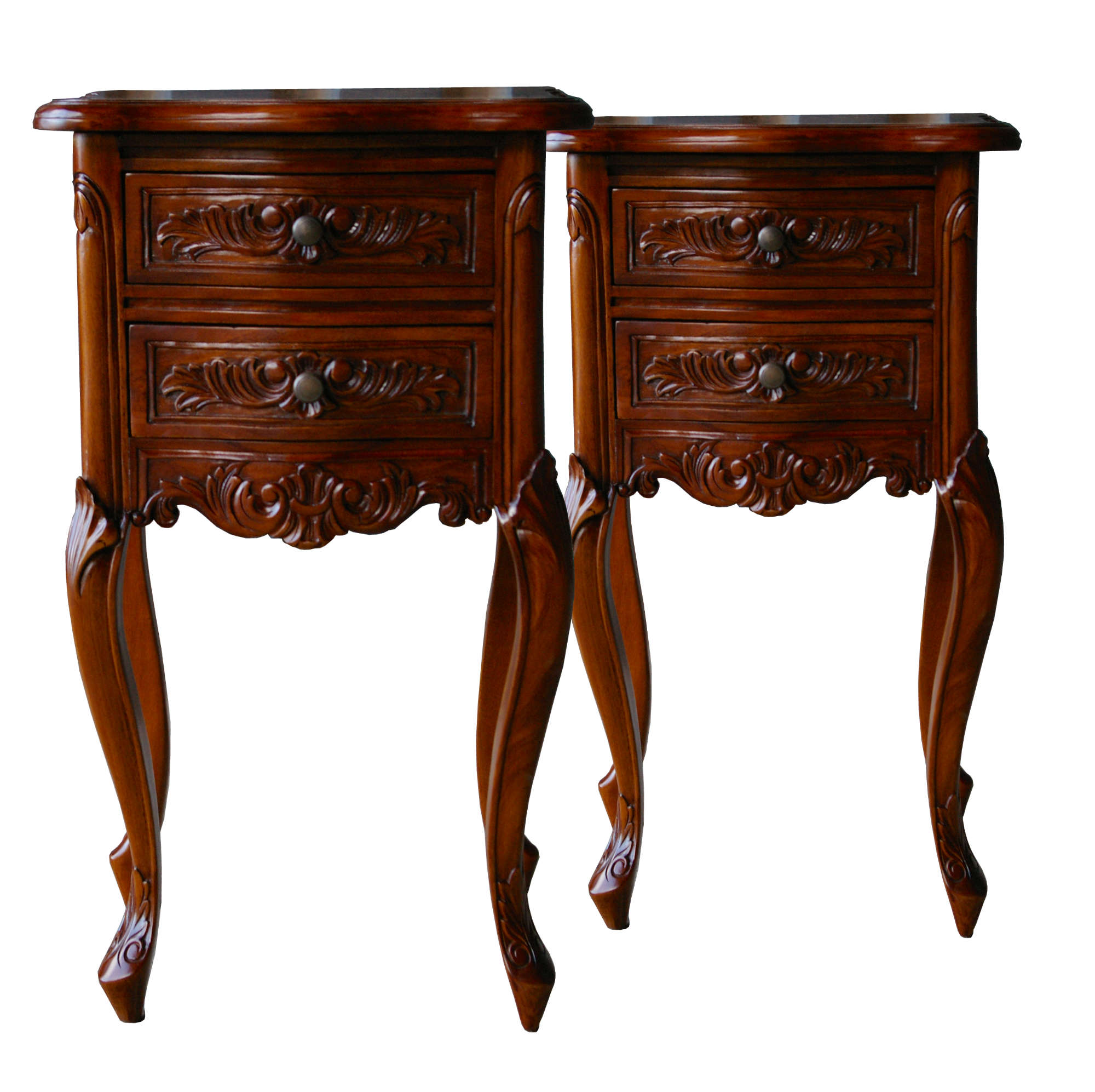 Pair Mahogany French Bedsides Pair Mahogany French Bedsides