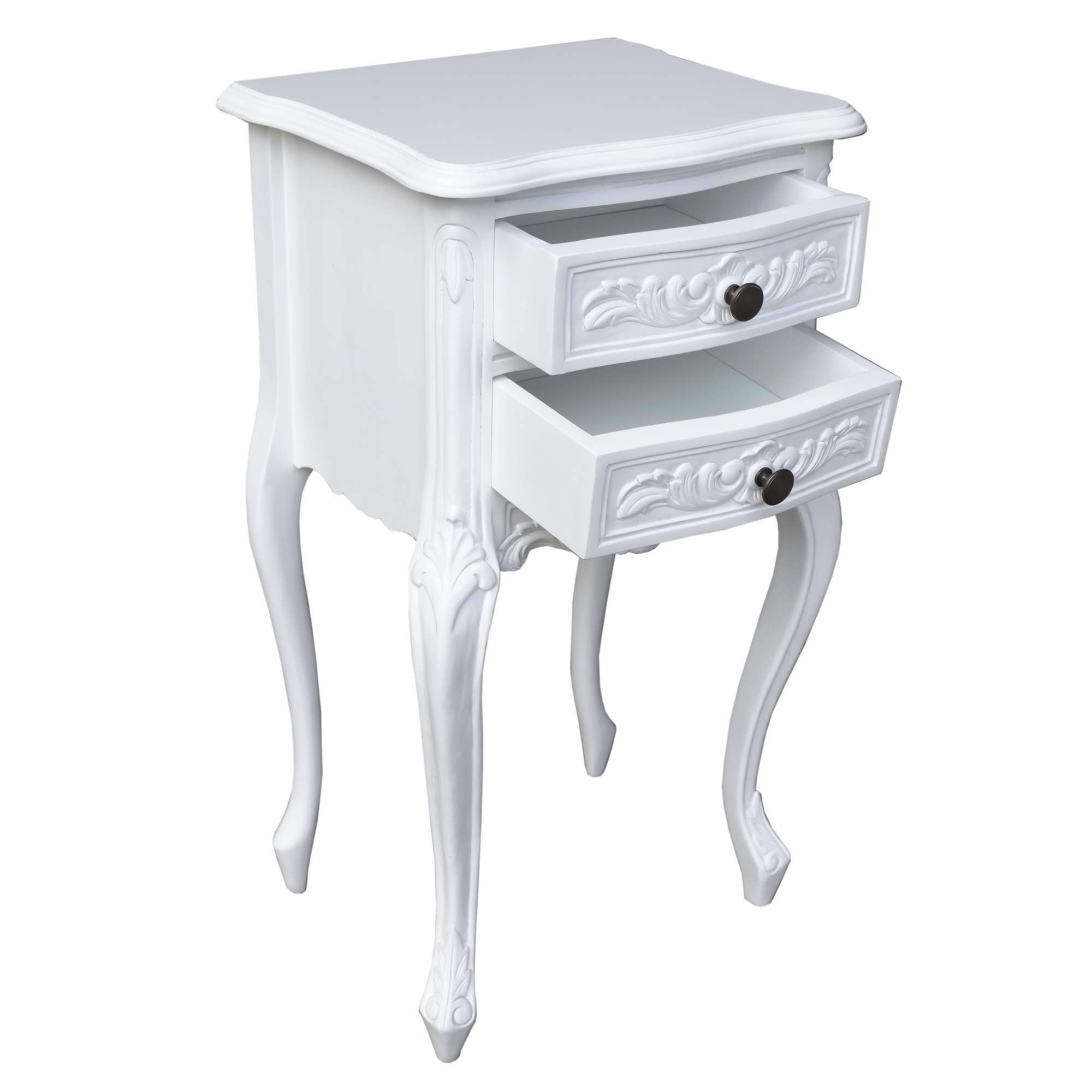 Pair French White Bedside Chests Pair French White Bedside Chests - Image 2