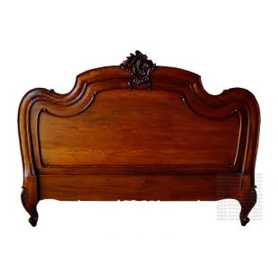 French Carved Louis Mahogany Headboard
