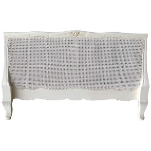 White Louis Rattan Headboard