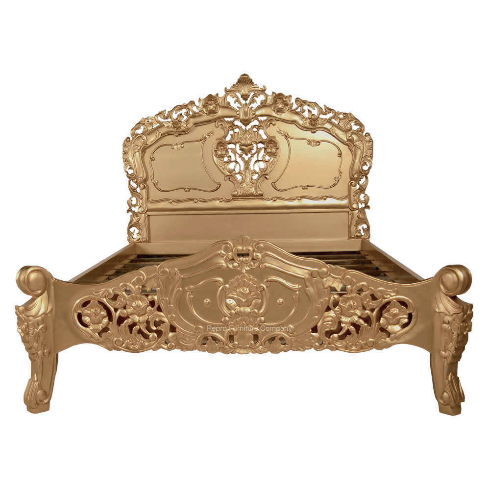 Rococo Gold King Size Bed Rococo Gold Double Bed