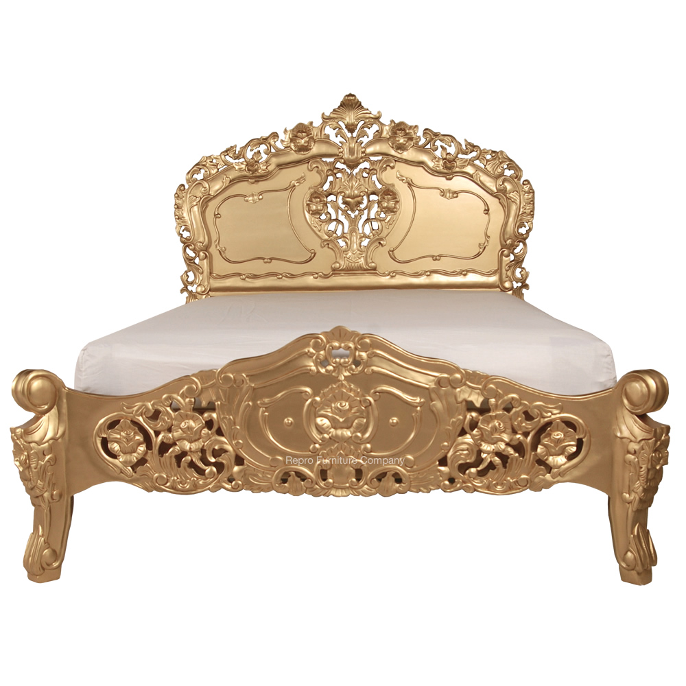 Rococo Gold King Size Bed Rococo Gold Double Bed