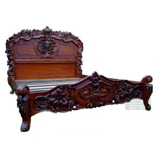French Rococo Mahogany Bed