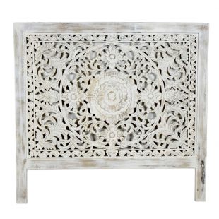 Indian White Wash Headboard Panel