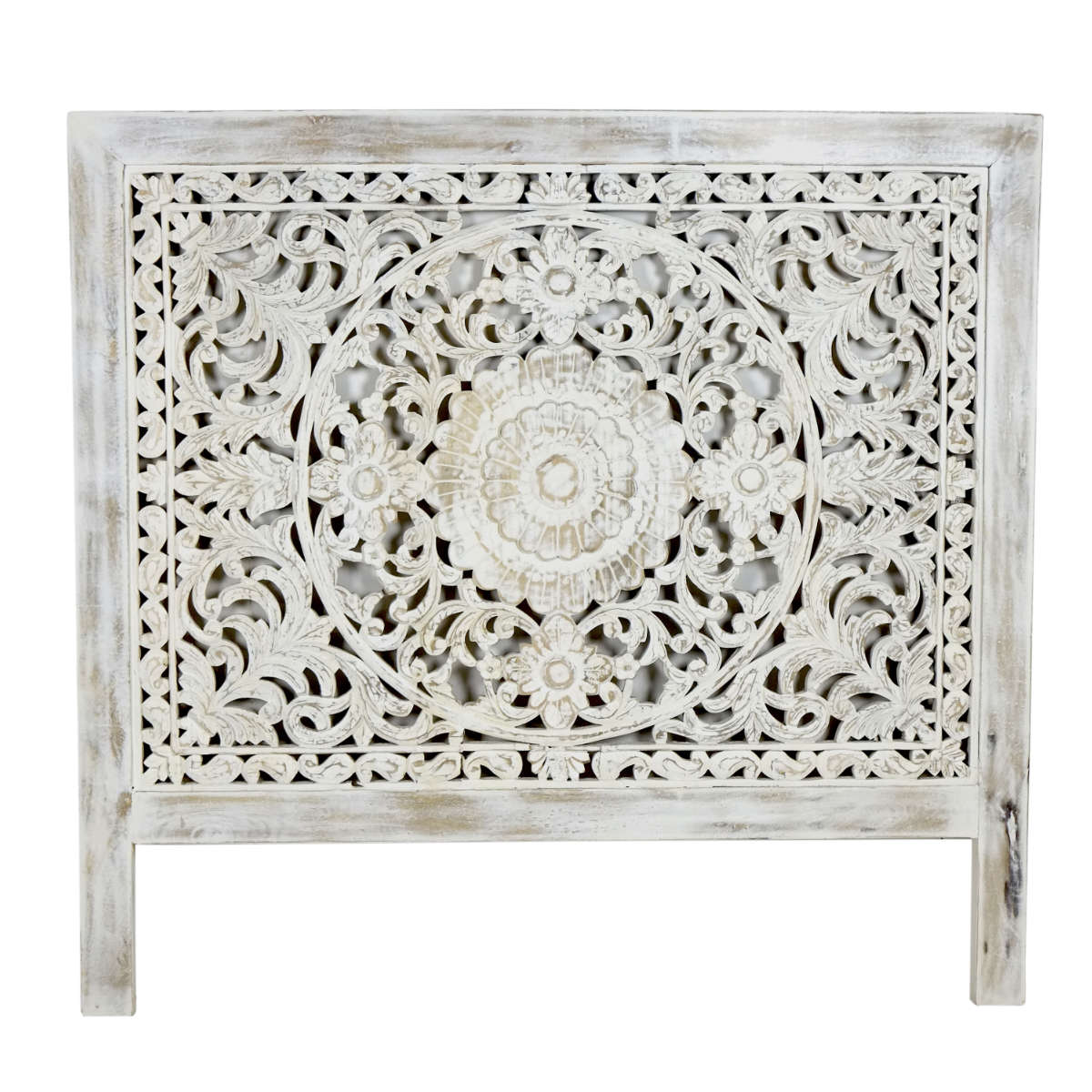 Indian White Wash Headboard Panel Indian White Wash Headboard Panel