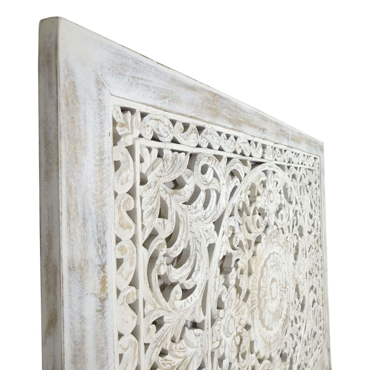 Indian White Wash Headboard Panel Indian White Wash Headboard Panel - Image 3