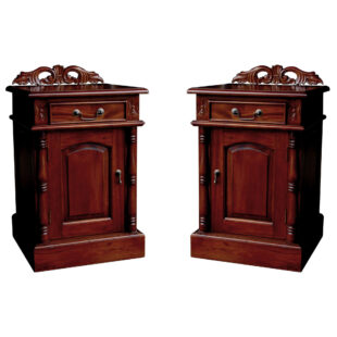 Pair Mahogany Victorian Bedside Cupboards