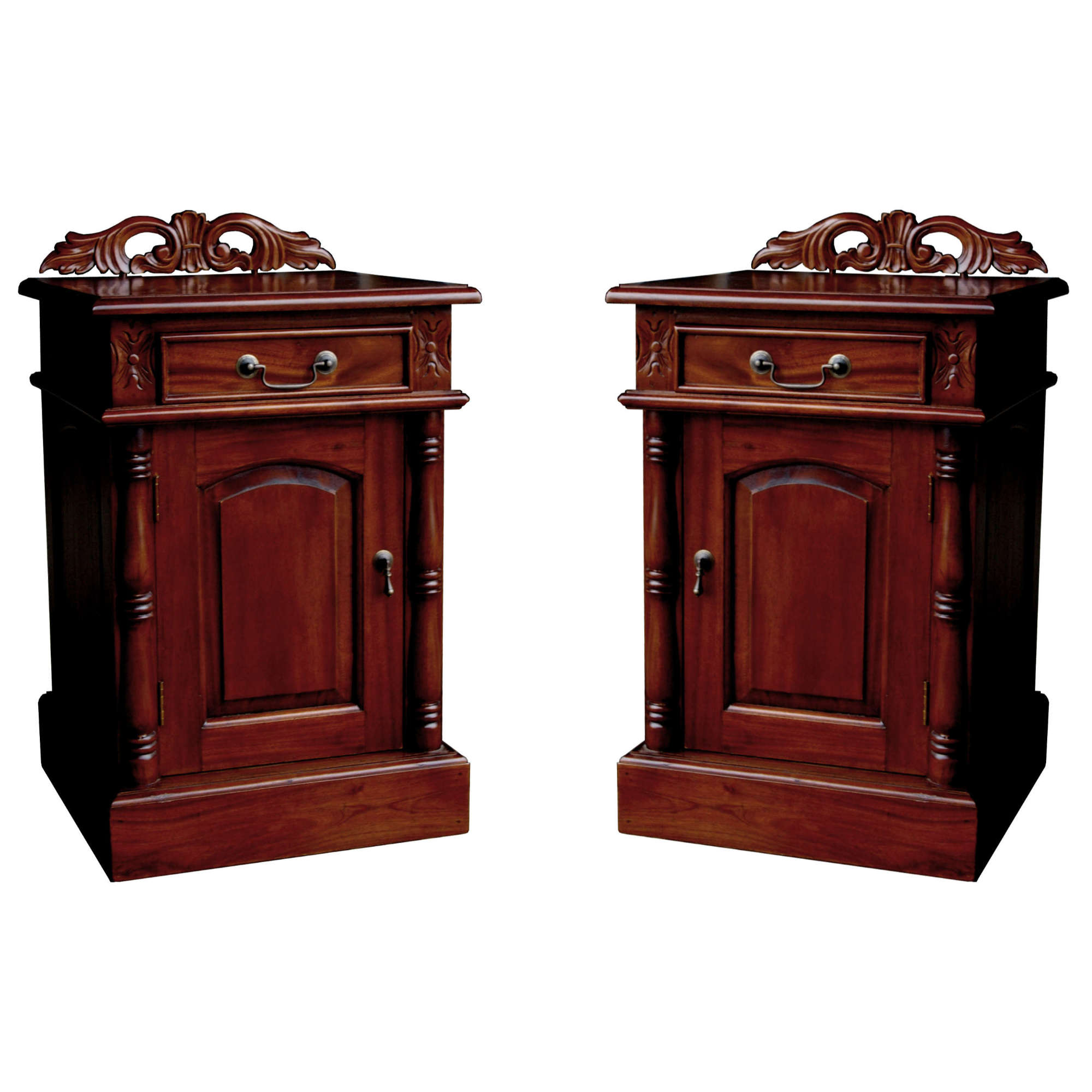 Pair Mahogany Victorian Bedside Cupboards Pair Mahogany Victorian Bedside Cupboards