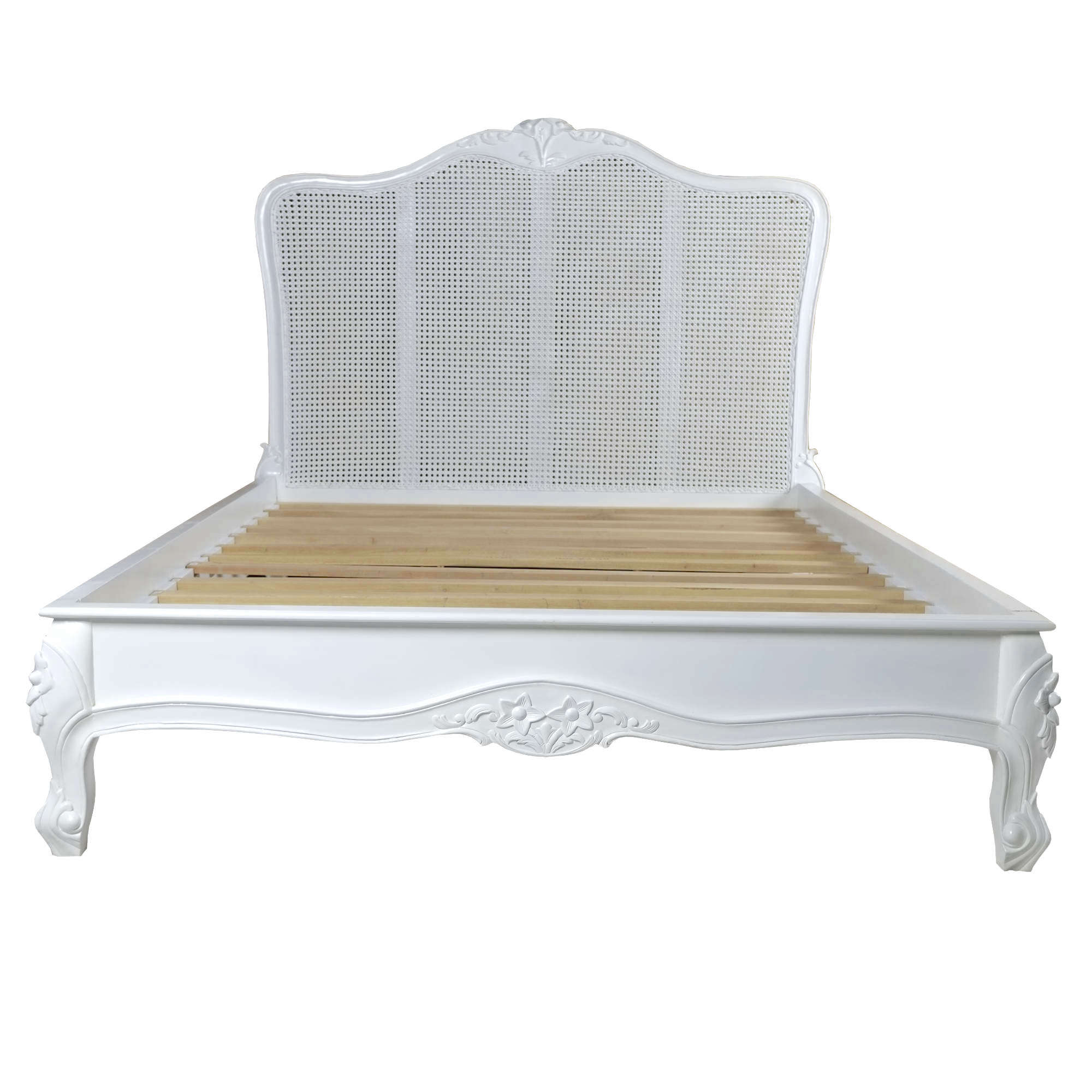 Loire White Rattan French Bed Loire White Rattan French Bed Double Size